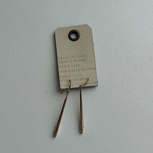 Anthropologie Elegant Gold Drop Earrings